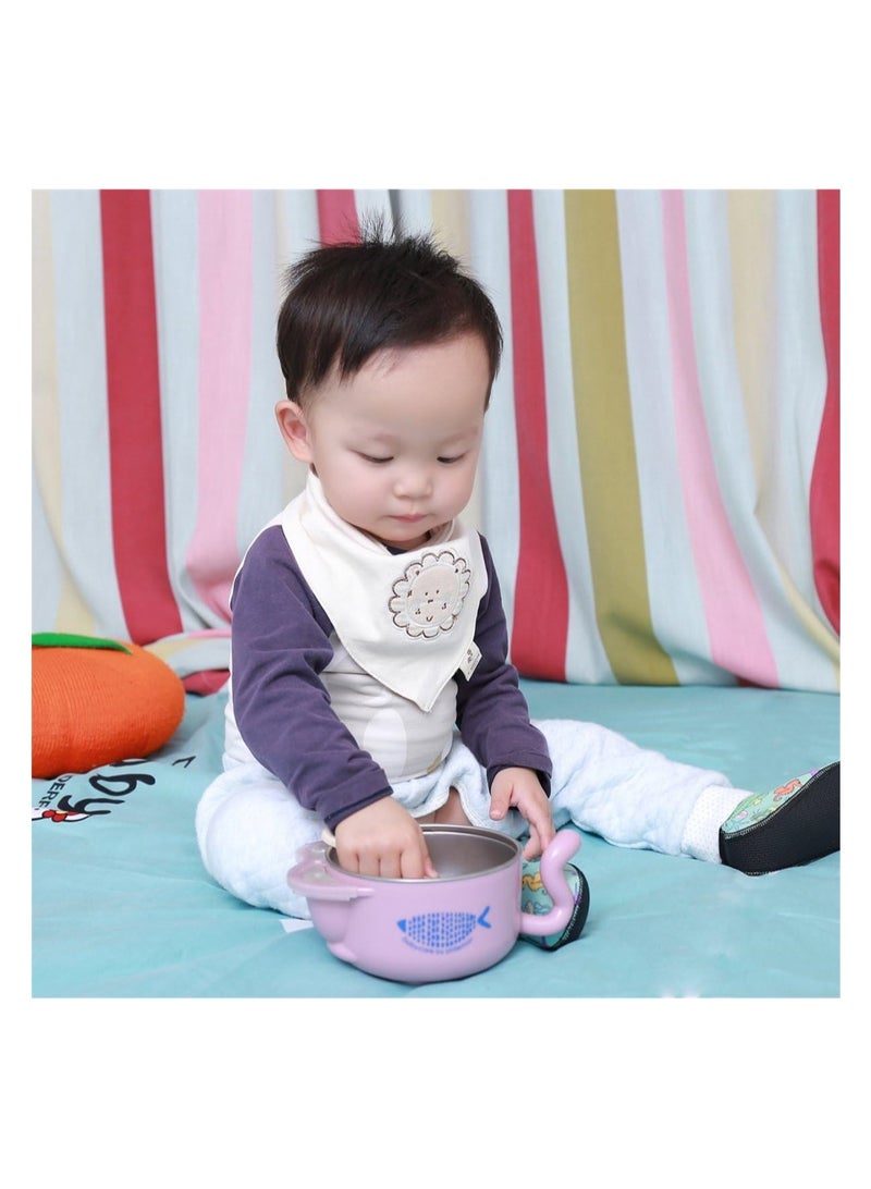 KASTWAVE Baby Drool Bibs 4 Pack Baby Drool Bandana Bibs 100% Organic Cotton Super Absorbent Soft Drooling Bibs Breathable Baby Bandana Bibs for Boys and Girls, Plain Colors - Image 5