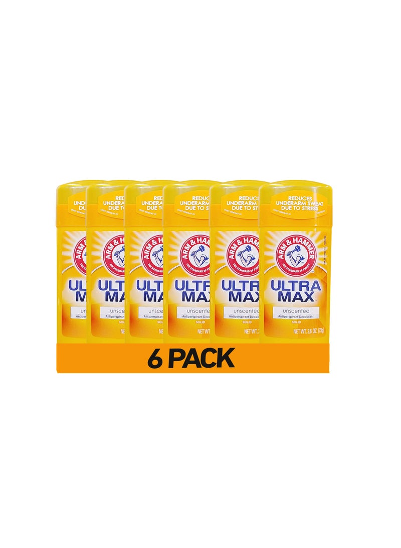 Pack of 6 Ultra Max Unscented Deodorant 438gm