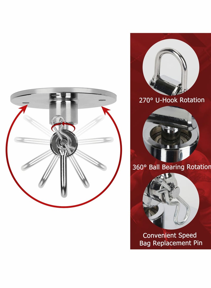 Y&D Speed Bag Swivels, Stainless Steel Heavy Hangers Bracket, Boxing Swivel with 360° Ball Bearing, Complete Mount Hardware Kit, Multi-Direction Duty Ceiling Hook Hanger - Image 4