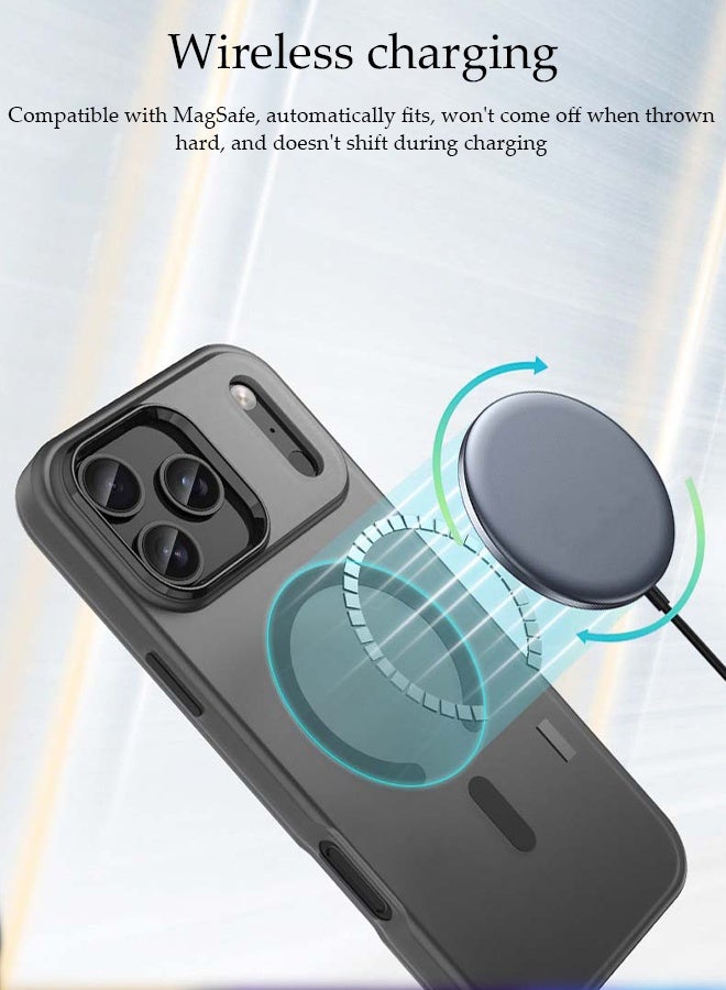 DUNISO Magnetic Phone Case for iPhone 17 Pro Full Coverage Phone Case Anti-Slip and Drop-Proof Protective Cover Compatible with MagSafe Ultra Thin Translucent Frosted Finish Shockproof Phone Case for iPhone 17 Pro - Image 2