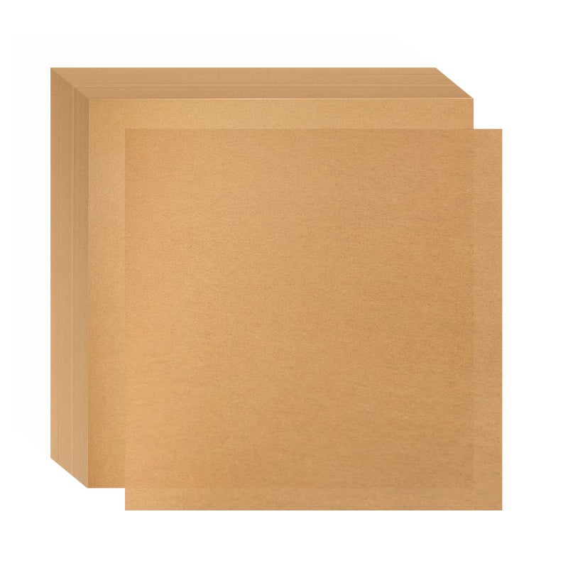 Trouskaig 100Pcs 12X12 Inch Unbleached Parchment Paper Sheets For Baking  Heavy-Duty Precut Parchment Paper Squares  Brown Non-Stick Liners For Oven  Cooking & Wrapping Food  Air Fryer Liners - Image 1