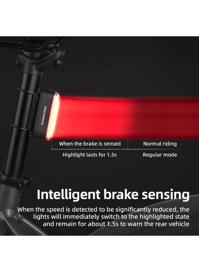 ROCKBROS Magnetic Bike Tail Light Type-C 7 modes Rechargeable LED Bicycle Rear Light for Night Riding Intelligent Brake Sensor - Image 2