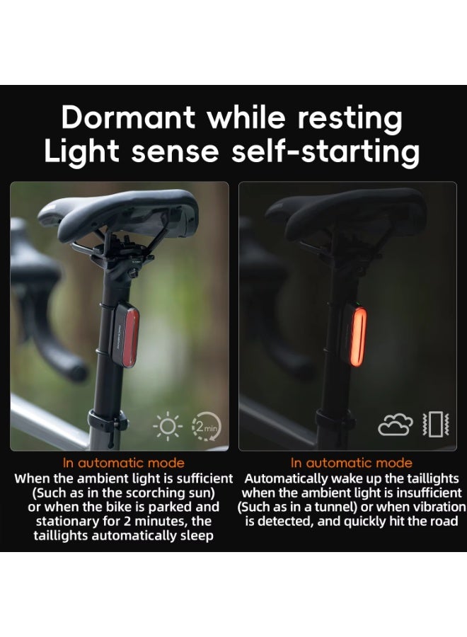 ROCKBROS Magnetic Bike Tail Light Type-C 7 modes Rechargeable LED Bicycle Rear Light for Night Riding Intelligent Brake Sensor - Image 4