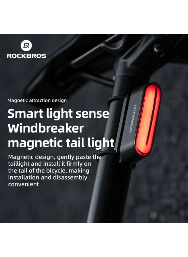 ROCKBROS Magnetic Bike Tail Light Type-C 7 modes Rechargeable LED Bicycle Rear Light for Night Riding Intelligent Brake Sensor - Image 1
