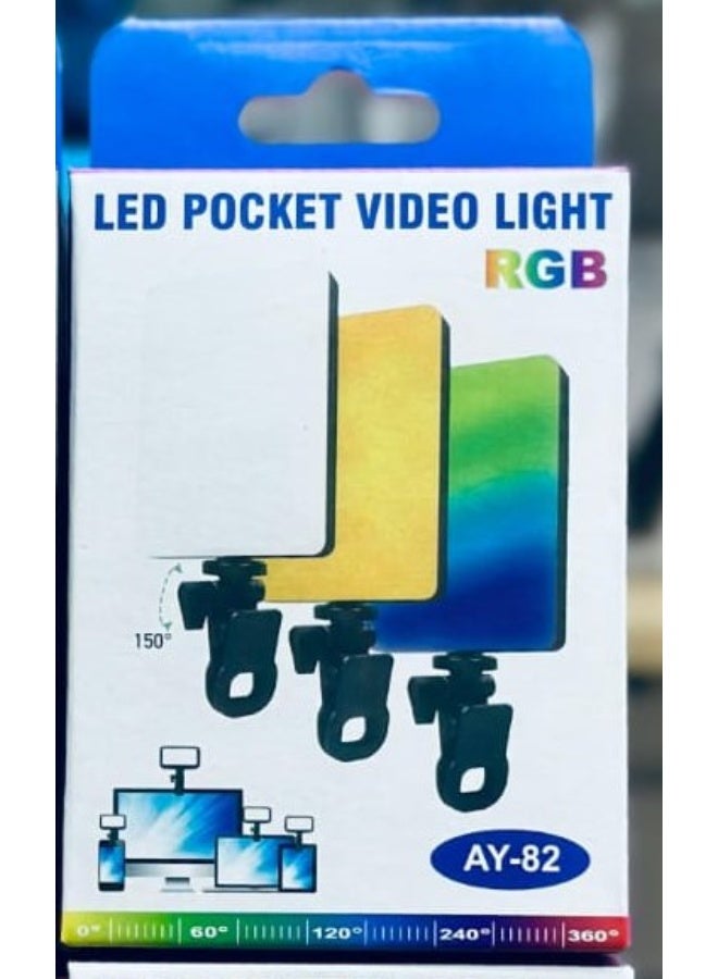 ACLIX AY-82 RGB Pocket LED Selfie Light for Mobile Phone Laptop Clip Ring Flash Fill Video Photo Ringlight Photography Lamp - Image 1