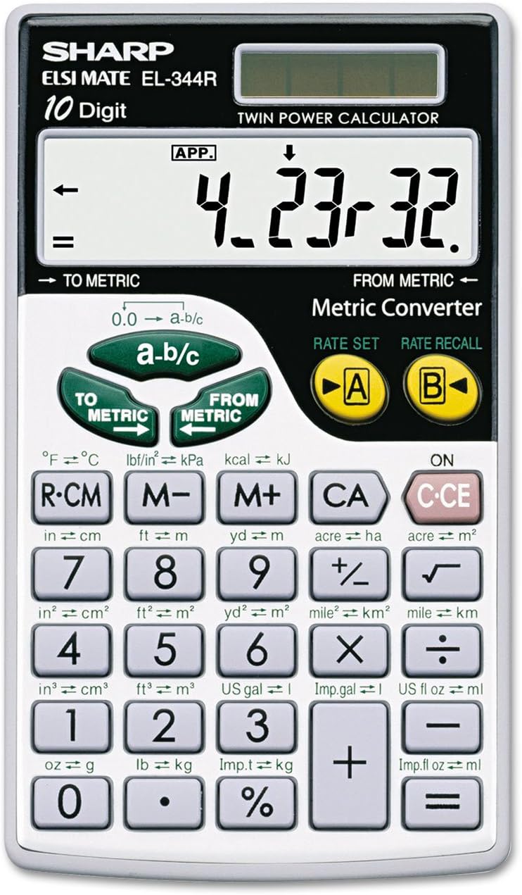 EL344RB EL344RB Metric Conversion Wallet Calculator 10-Digit LCD