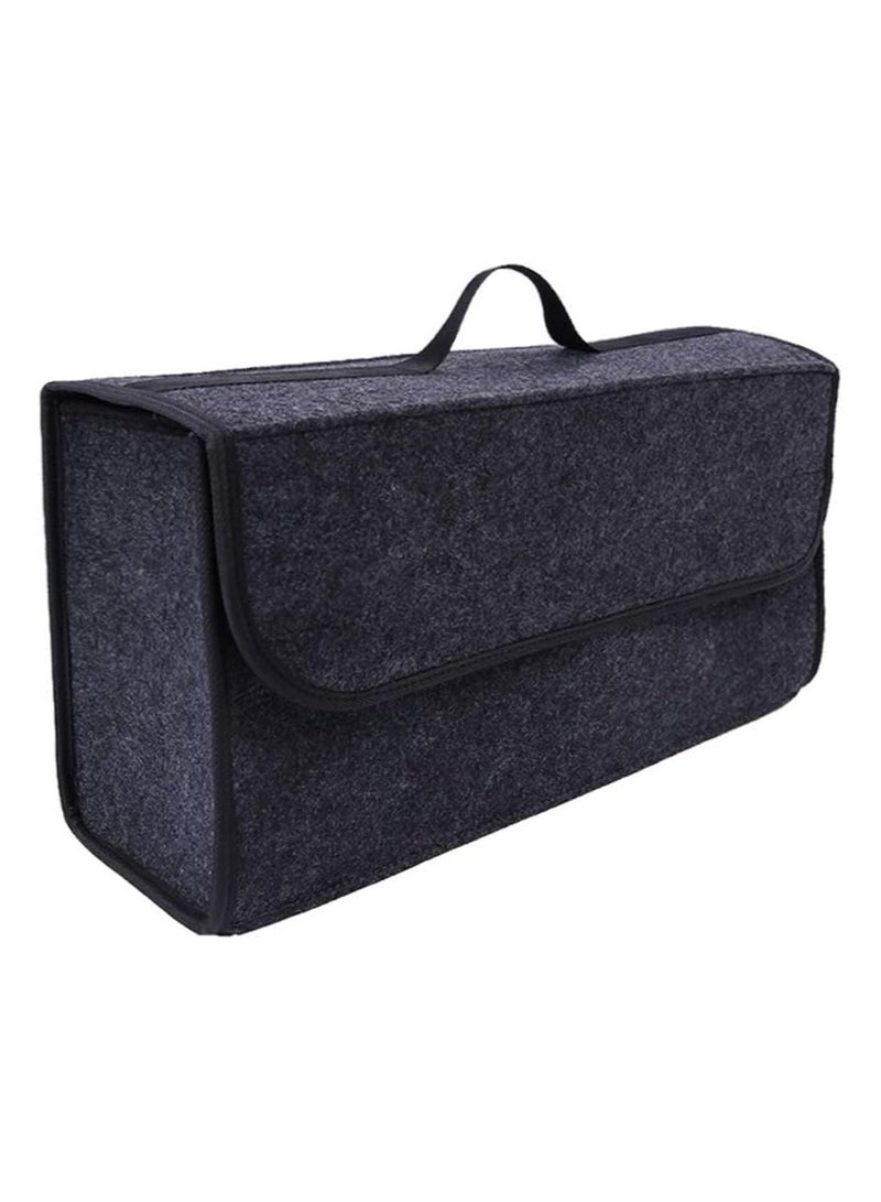 Car Soft Storage Box Trunk Bag Travel Organizer Holder Accessories Deep Grey - Image 1