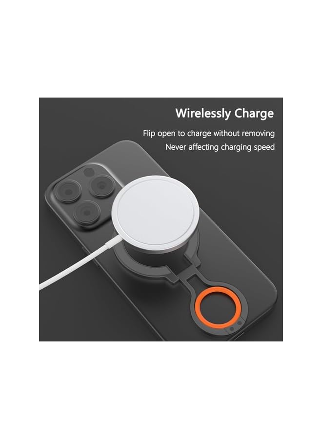 S-TOP Magnetic Phone Grip Holder for Ring Stand Holder Adjustable Kickstand for iPhone 16 Pro Max Plus 15 14 13 12, Finger Loop Stand with Silicone Finger Strap - Image 2