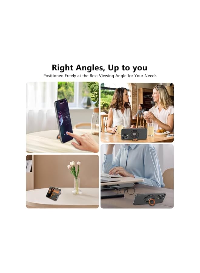 S-TOP Magnetic Phone Grip Holder for Ring Stand Holder Adjustable Kickstand for iPhone 16 Pro Max Plus 15 14 13 12, Finger Loop Stand with Silicone Finger Strap - Image 4