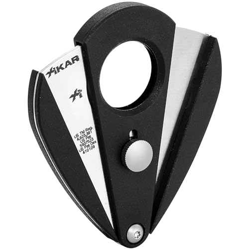 Xikar Xi2 Cigar Cutter - Precision Double Guillotine Cigar Snipper with 440 Stainless Steel Blades, Noir Finish | Rockwell C Rated 54 to 60 Ring Gauge Cigar Clipper - Ergonomic Teardrop Design - Image 1