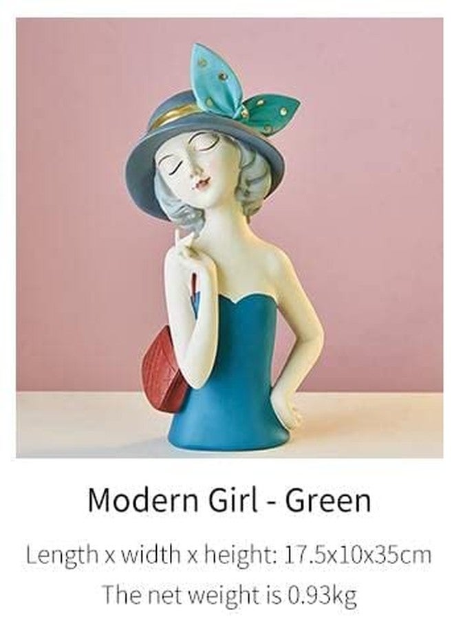 The Mls Resin Cute Modern Girl Holding Purse In Her Hands| Craft Desktop Ornament Decor Gift (Multicolour, Pack of 1) - Image 3