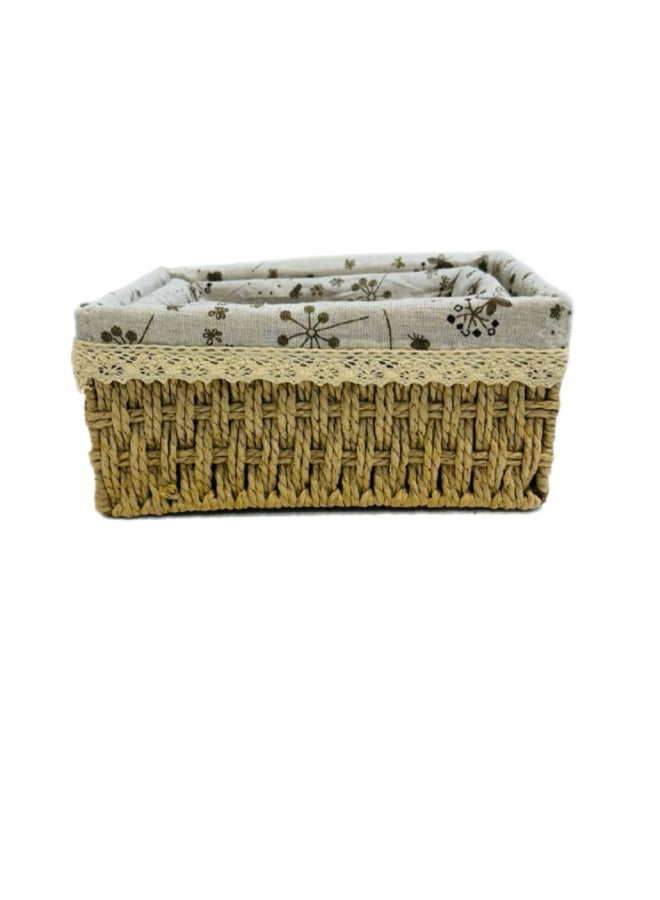 طقم سلات ترتيب وتنظيم قماشية قطعتين بيج - Image 5