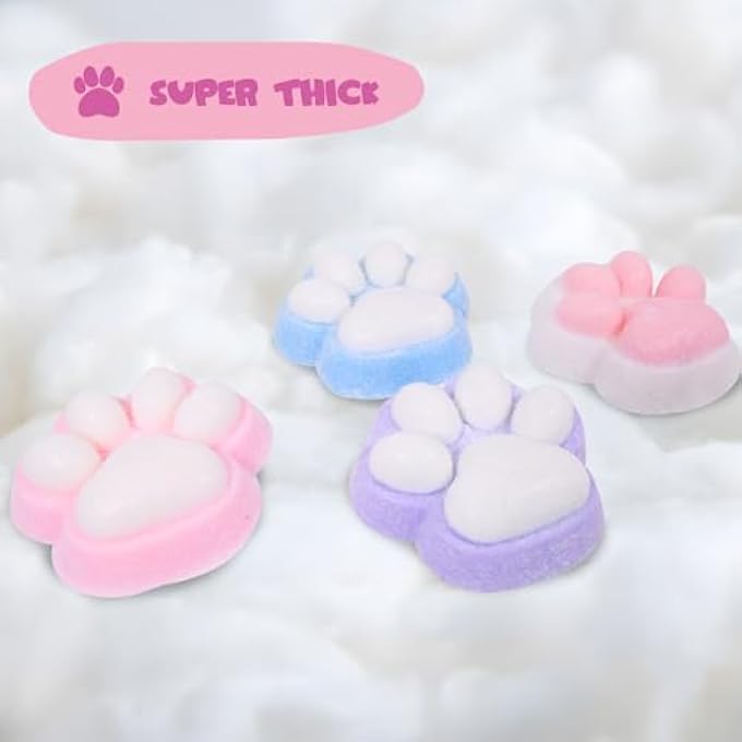 FauKait 1pcs Cat Paw Squishy Toy, 5 in Big Cute Kawaii Fufu Squishies, Sticky Cat Paw Fur Ball, Super Soft Stress Relief Funny Fidget Toys, Novelty Things Suitable for Adults Kids - Image 3