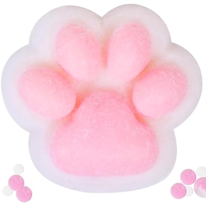 FauKait 1pcs Cat Paw Squishy Toy, 5 in Big Cute Kawaii Fufu Squishies, Sticky Cat Paw Fur Ball, Super Soft Stress Relief Funny Fidget Toys, Novelty Things Suitable for Adults Kids - Image 1