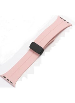 Reliable Reach For For Apple Watch 49mm Ultra 2 Series 9 D-Shape Magnetic Clasp Silicone Replacement Sport Wristband Band-pink