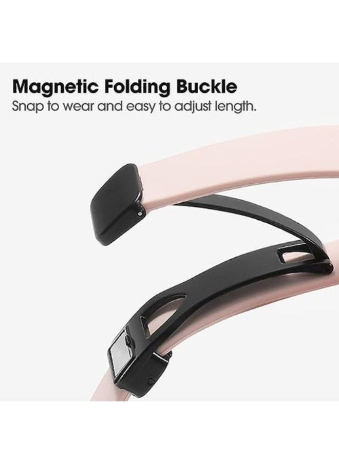 Generic - Reliable Reach For For Apple Watch 49mm Ultra 2 Series 9 D-Shape Magnetic Clasp Silicone Replacement Sport Wristband Band-pink - Image 1