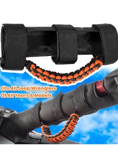 Bukela Roll Bar Grab Handles Grip Handle for Jeep Wrangler JK JKU JL JLU TJ YJ Sports Sahara Freedom Rubicon Unlimited Gladiator JT 1955-2023 UTV ATV Accessories Premium 550 Paracord (Orange 2 Pack)  - Image 2