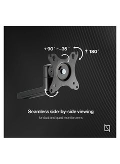NAVODESK Navodesk Control Monitor Arm Model L with Laptop Tray Dual Monitor Stand for 17 to 32 Screens and 11.6 to 17.3 Laptops Ergonomic and Space-Saving Design Dual with Laptop Holder Black  - Image 3