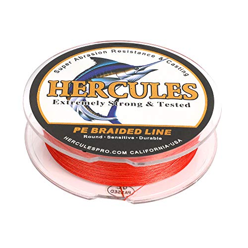 HERCULES Super Cast 300M 328 Yards Braided Fishing Line 20 LB Test for Saltwater Freshwater PE Braid Fish Lines Superline 8 Strands - Red, 20LB (9.1KG), 0.20MM - Image 4