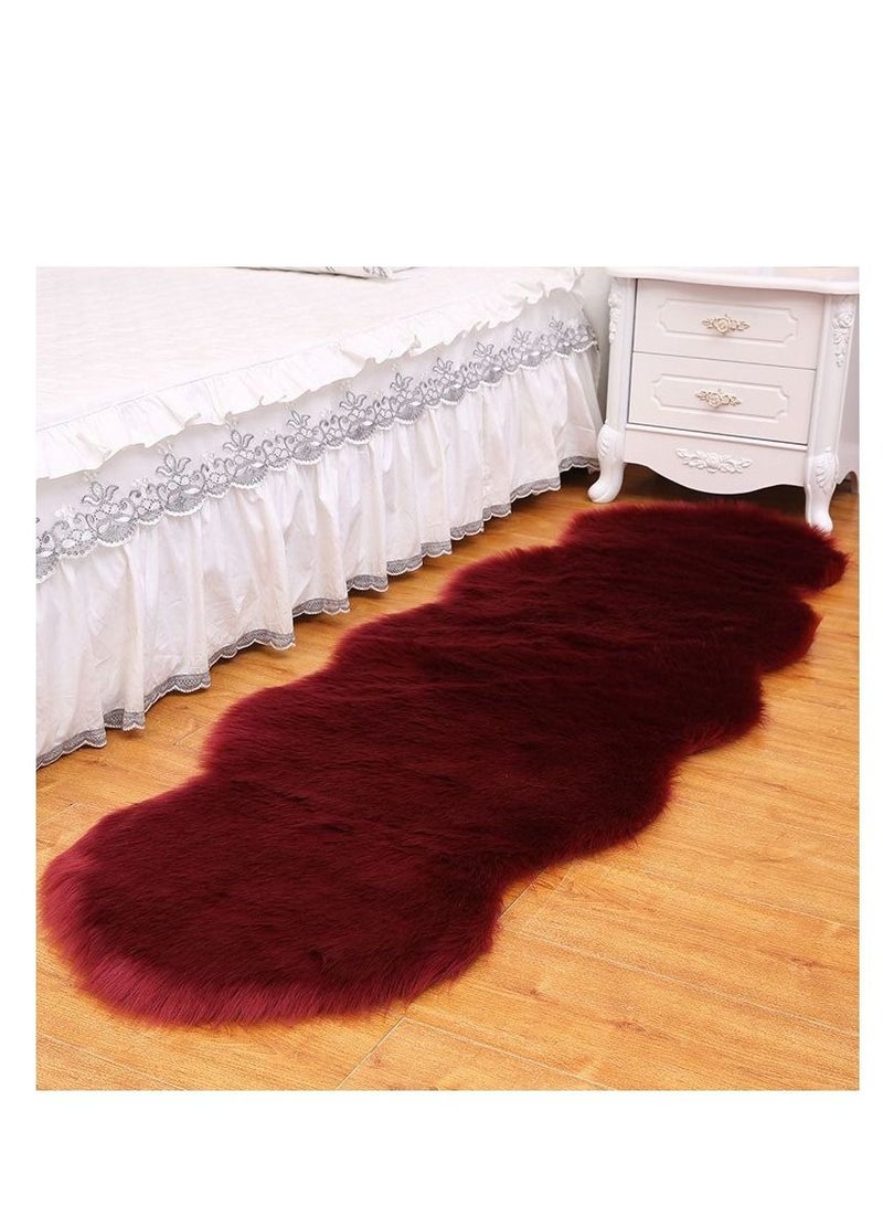 Fluffy Imitation Wool couch Carpet Bedroom Decoration Bedside Carpet Living Room Carpet Irregular Plush Carpet Modern Minimalist - Image 1