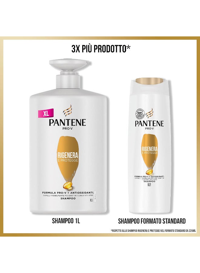 Pantene Pro-V Keratin Protection Shampoo, Regenerates & Protects, for Weak or Damaged Hair, Repair Styling Damage, 1000 ml - Image 3