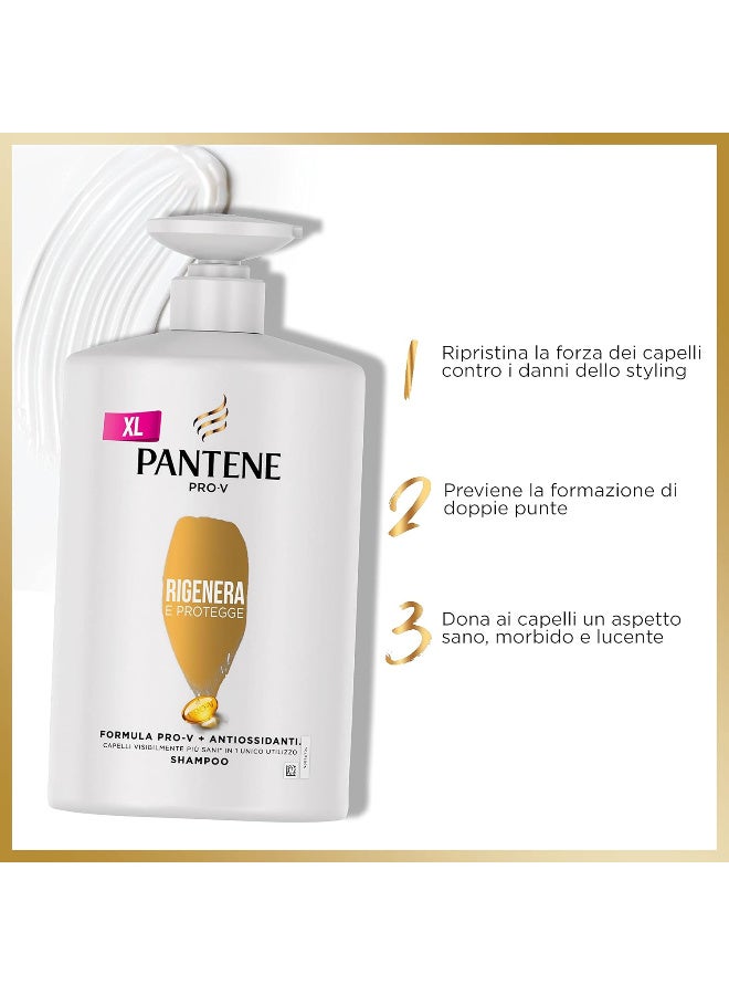 Pantene Pro-V Keratin Protection Shampoo, Regenerates & Protects, for Weak or Damaged Hair, Repair Styling Damage, 1000 ml - Image 4