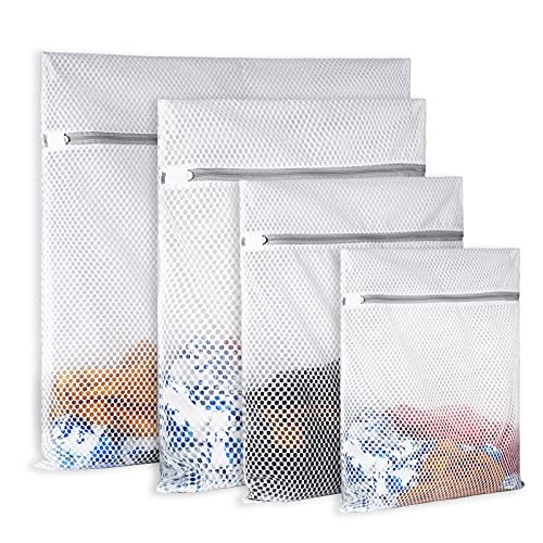 SUERIV 4Pcs Durable Honeycomb Mesh Laundry Bags for Delicates Reusable Wash Bag(1XX-Large 24 x 24 Inches,1X-Large 20 x 24 Inches,1 Large 16 x 20 Inches, 1 Medium 12 x 16 Inches) - Image 1