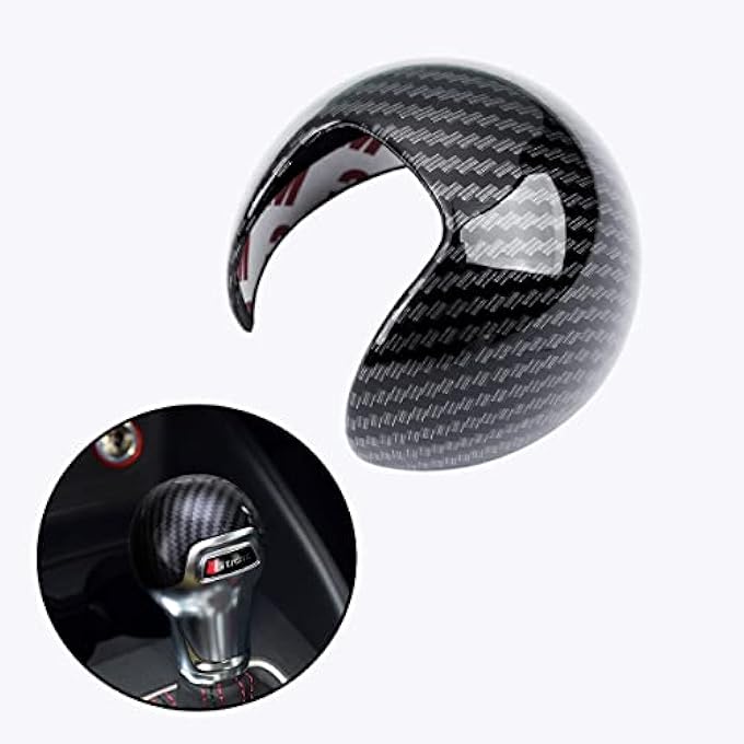 rayihni Trim for Audi A3 S3 Accessories Auto Gear Shift Knob Cover Trim Cap Protector Interior Sport Style  Carbon Fiber Grain - Image 1