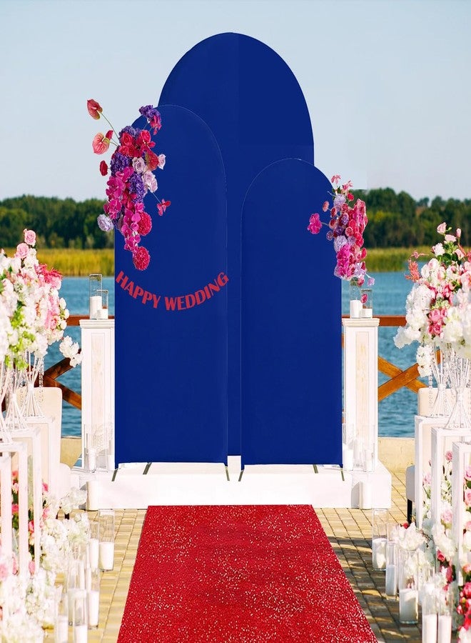 HAINARverS مجموعة HAINARvers من 3 أغطية لأقواس الزفاف، مقاسات 6 أقدام، 6.6 أقدام، 7.2 أقدام، مصنوعة من قماش سباندكس مطاطي، غطاء خلفي دائري مزدوج الجوانب لتزيين أقواس حفلات أعياد الميلاد والمآدب (أزرق ملكي). - Image 5