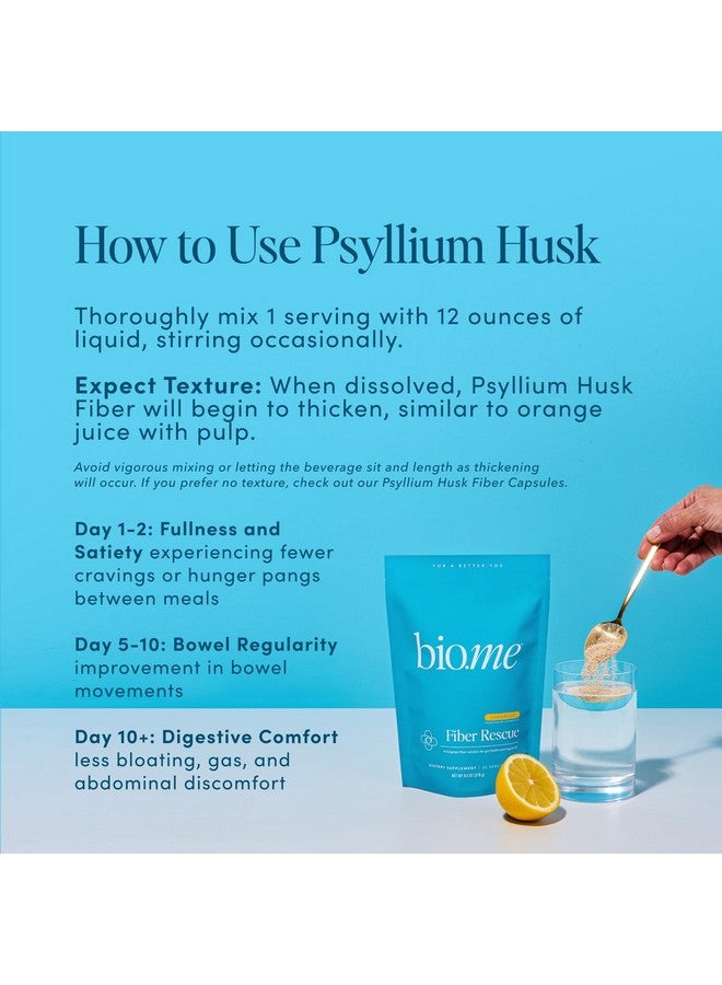 Fiber Rescue (6g Per Serving) - Psyllium Husk Powder for Digestive Health & Bloating Relief, Sugar Free Lemonade Prebiotic Soluble Fiber Powder, Non-GMO Fiber Supplement, Gluten Free - 30 Servings - Image 4