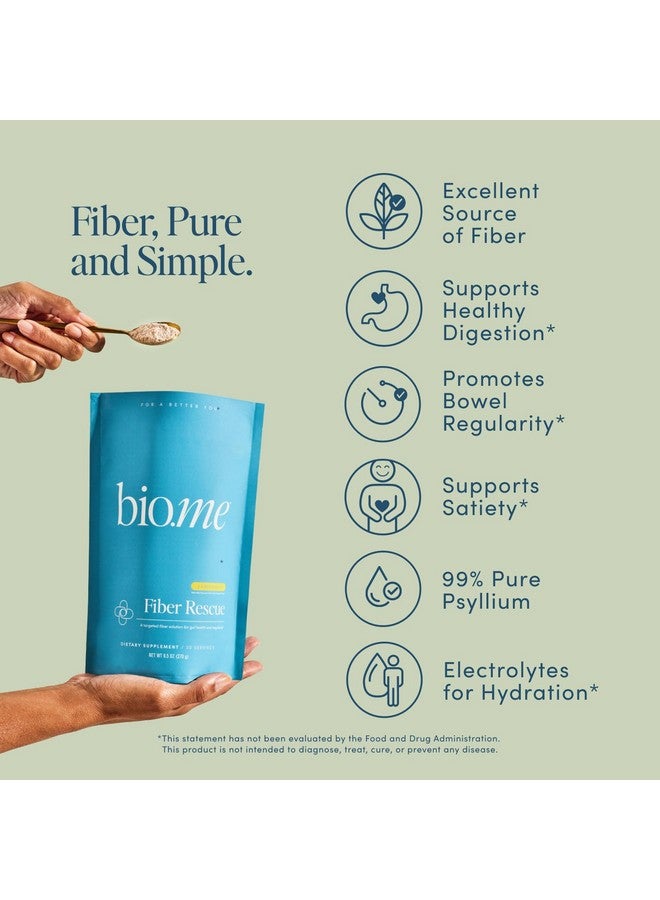 Fiber Rescue (6g Per Serving) - Psyllium Husk Powder for Digestive Health & Bloating Relief, Sugar Free Lemonade Prebiotic Soluble Fiber Powder, Non-GMO Fiber Supplement, Gluten Free - 30 Servings - Image 2