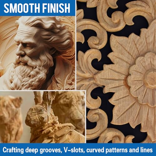 shengbenhao Wood Carving Bits for Dremel Rotary Tools, 6 Pcs Wood Carving Drill Bits Set, 1/8” Shank Rotary Tool Bits for DIY Woodworking Carving Engraving Grinding Drilling Micro Sculpture - Image 5