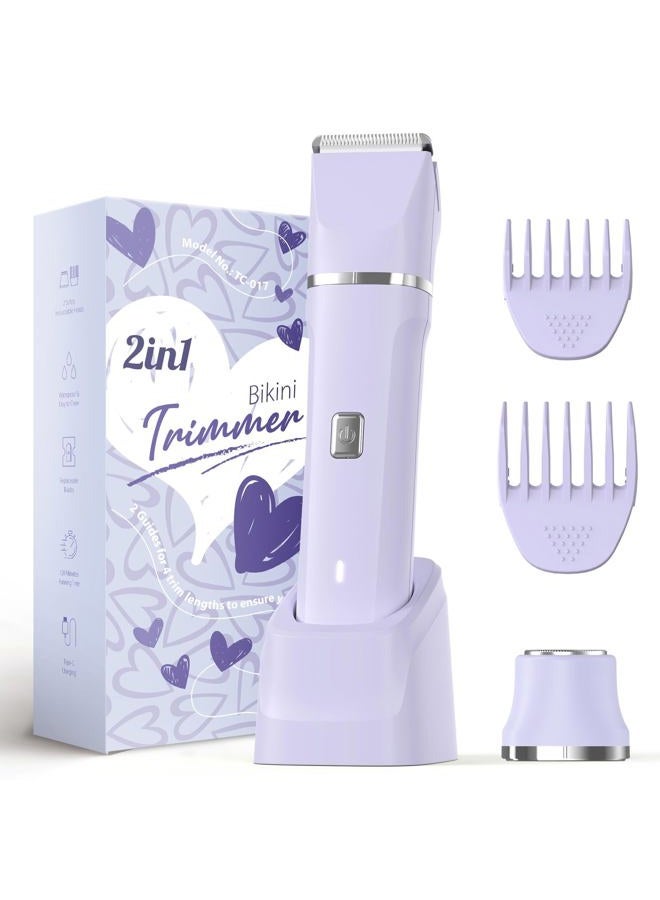 Risina Electric Razors for Women - Wet/Dry Womens Electric Shaver for Legs, Replaceable Body Hair Blade Heads&Hair Remover for Face Head, No Nick, No Cut, No Razor Burn, Purple - Image 1