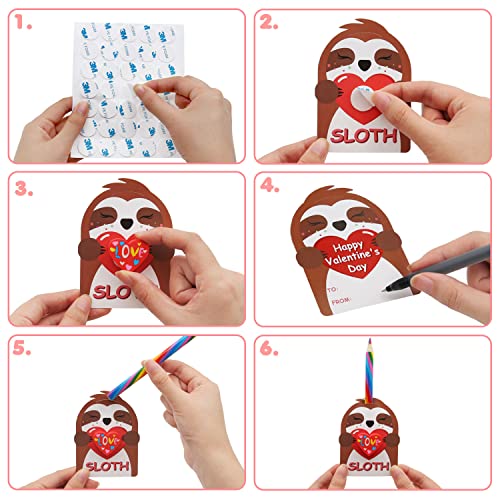 SURCVIO 24 Pack Unicorn Valentines Day Cards for Kids 24 Rainbow Pencils 24 Heart Erasers Stationery Valentines Classroom Exchange Party Favors Valentines Card Gifts for Boys Girls School - Image 5