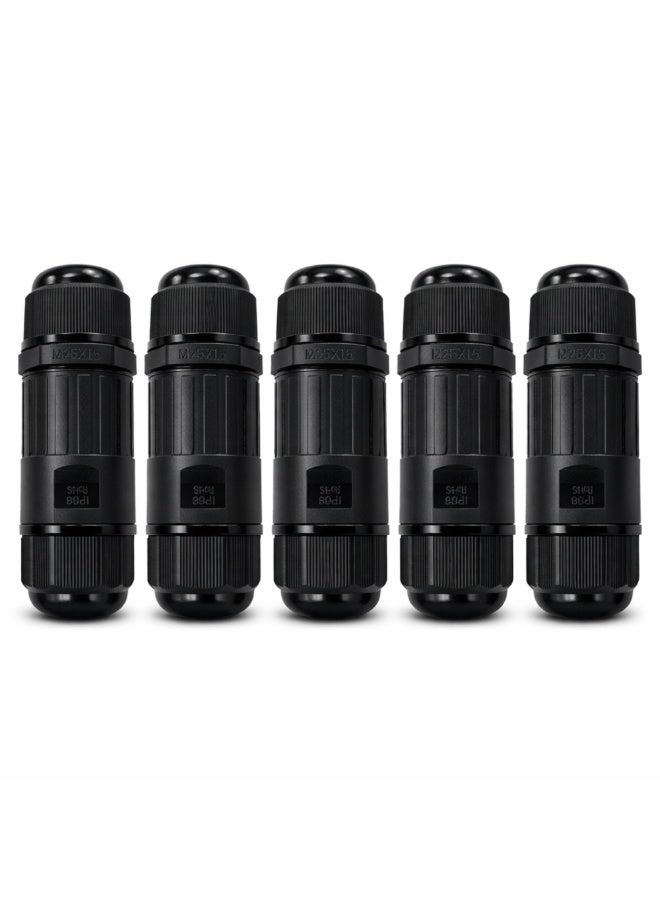 CZEN ELECTRIC CZEN IP68 Waterproof Inline Connector M25 (1.5–4.0 mm²), 3-Core 3-Pole Cable Connector, Weatherproof Cable Joint for Outdoor, Solar, Garden, LED & Underground Wiring (Pack of 5) - Image 1
