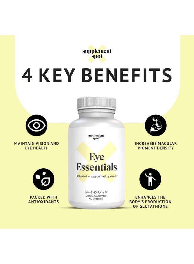Supplement Spot Eye Essentials Eye Supplements For Adults Eye Vitamins & Multi Minerals Supplement W/Vitamin A Bilberry Extract Zinc & Antioxidants For Eye Health Eye Care Products (60 Caps.) - Image 3