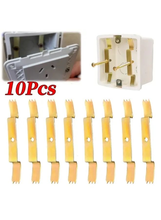 10pcs Heavy Duty Metal Electrical Outlet Repair Clips 86 Type Junction Box Mounting Hardware - Image 1