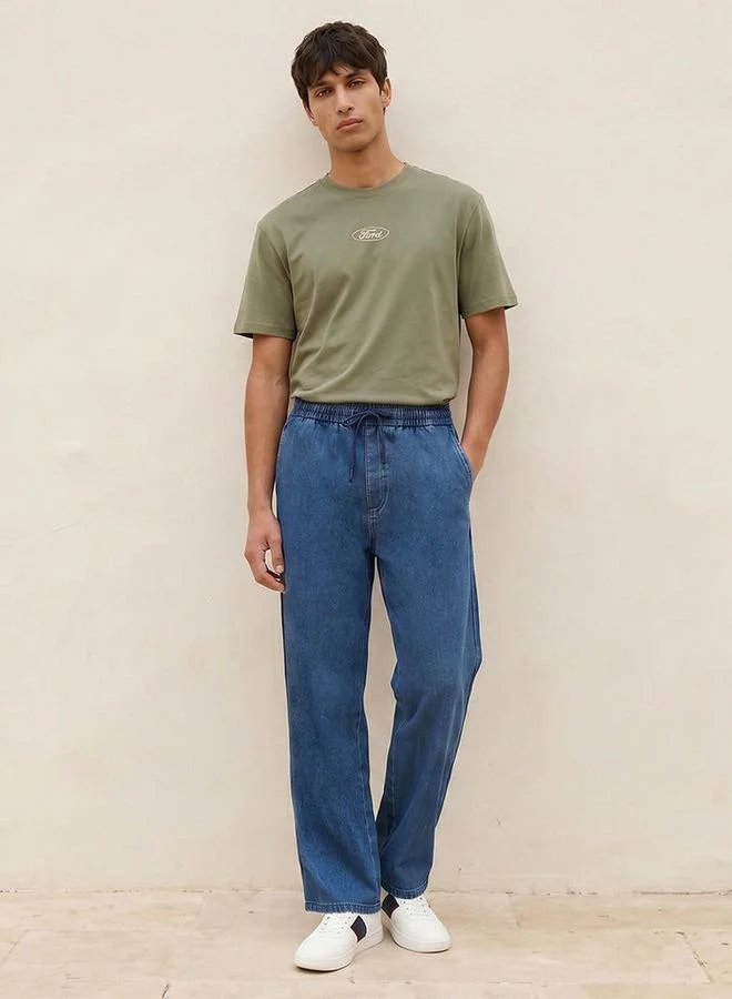 Lee Cooper Lee Cooper Baggy Fit Drawstring Waist Jeans