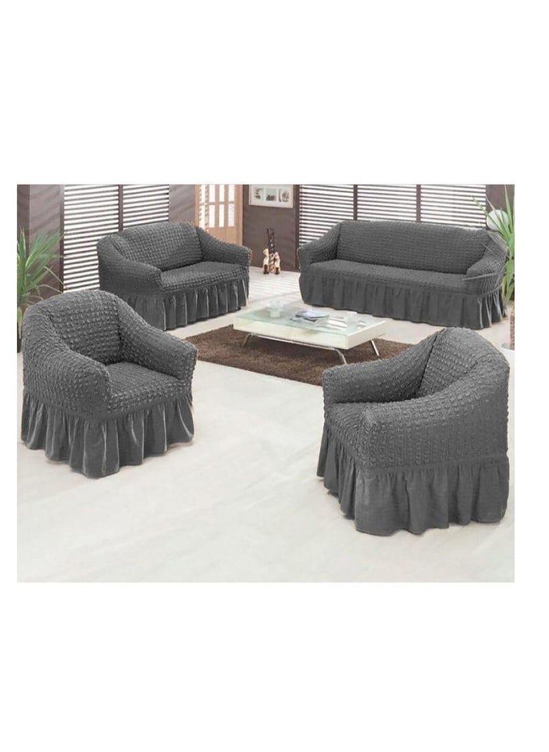 A set of Lycra sofa covers, 4 pieces, Gray