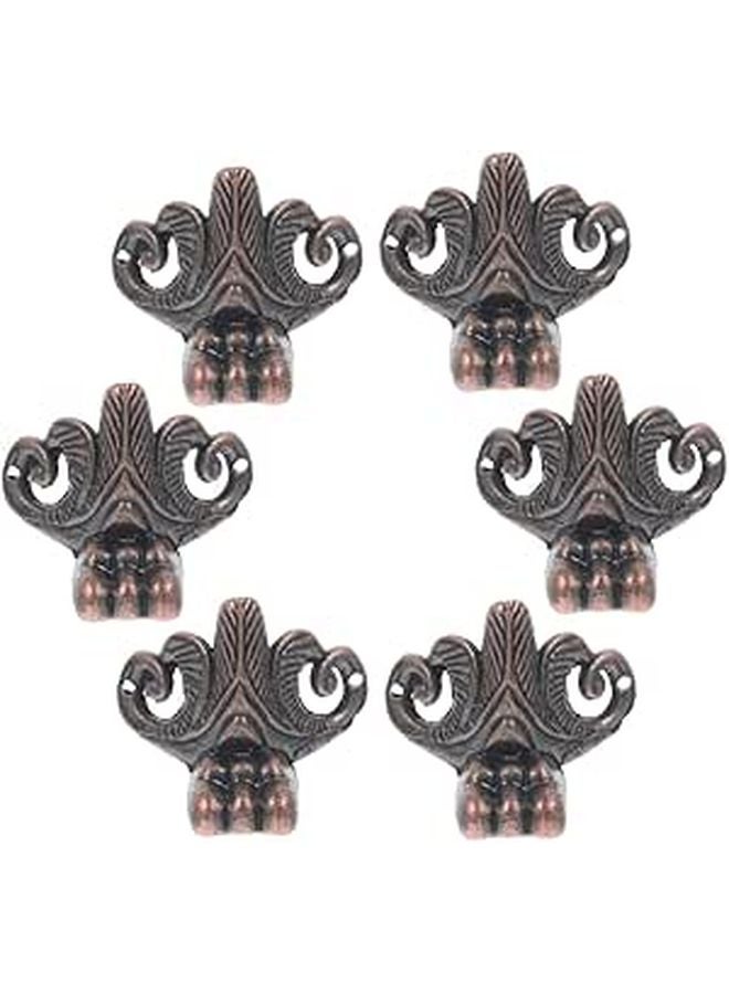 Vintage Wood Furniture Legs 6pcs Metal Corners with Mounting Screws for Cabinet Case - Image 1