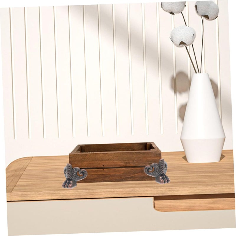 Vintage Wood Furniture Legs 6pcs Metal Corners with Mounting Screws for Cabinet Case - Image 5
