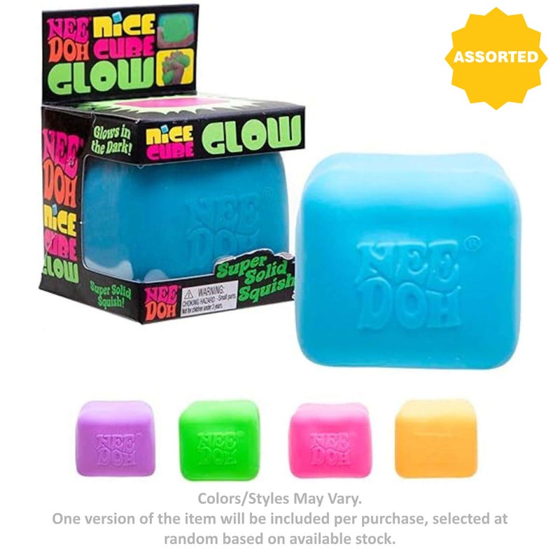 Schylling NeeDoh Nice Cube Glow Squeeze Toy (5.72 cm, Assorted) - Image 2