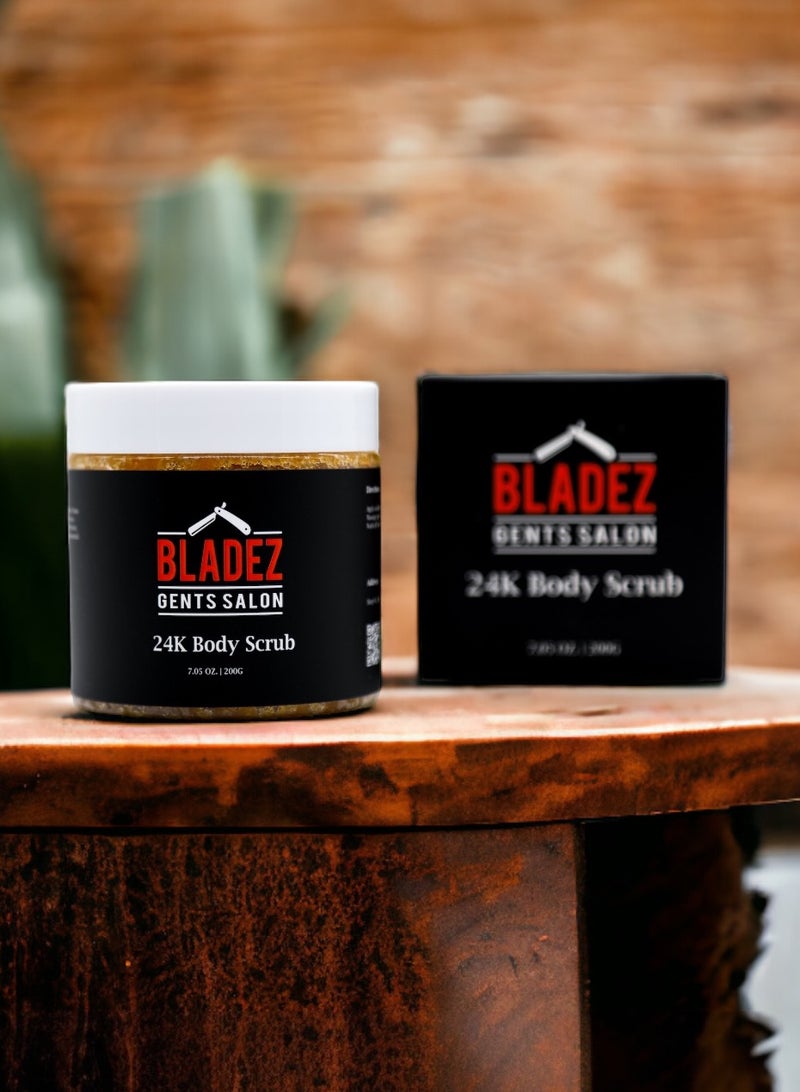 Bladez Gents Salon Sea Salt and Rose Water Body Scrub, Natural Ingredients, Hydrating, Exfoliating & Softening Your Skin - Image 3