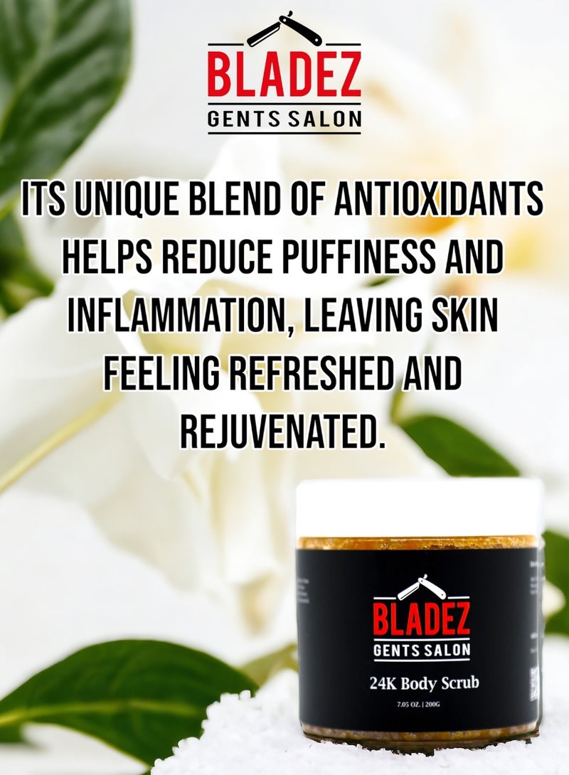 Bladez Gents Salon Sea Salt and Rose Water Body Scrub, Natural Ingredients, Hydrating, Exfoliating & Softening Your Skin - Image 4