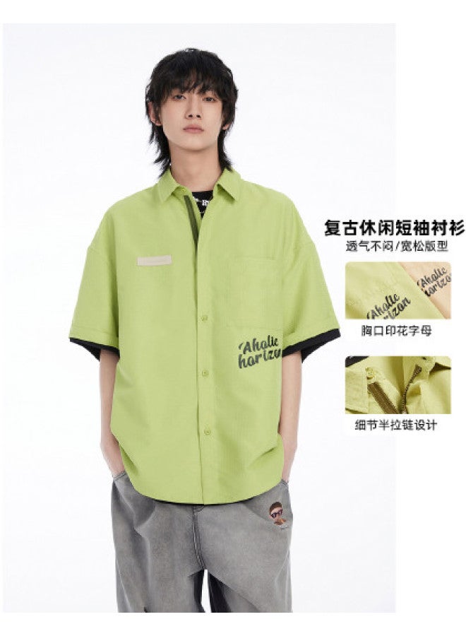 EPTISON Summer Shirt Short Sleeve Printed Subtle Pattern Loose Streetwear Unisex Couple's Base Tee Fashion - Image 1