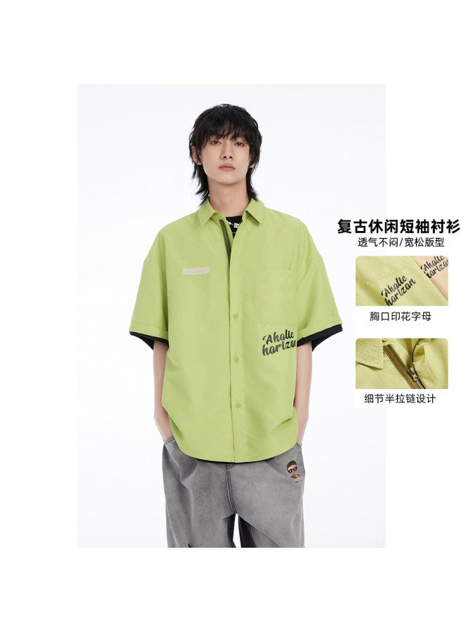 EPTISON Summer Shirt Short Sleeve Printed Subtle Pattern Loose Streetwear Unisex Couple's Base Tee Fashion - Image 2