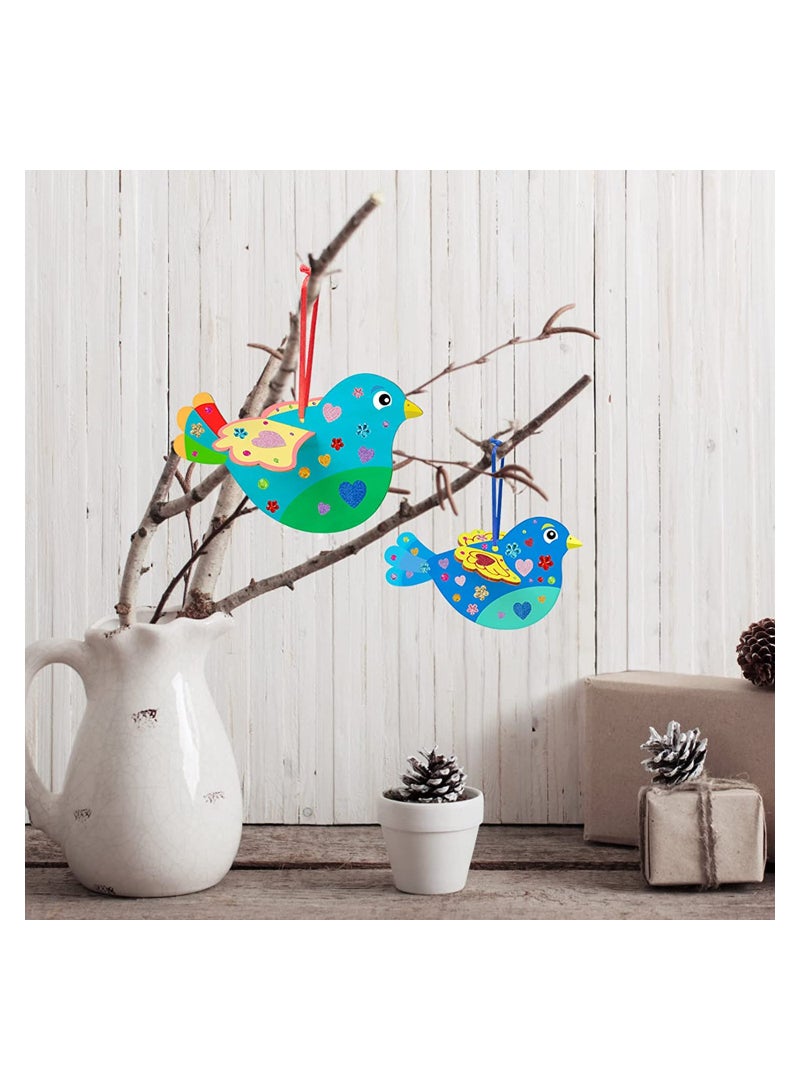 SYOSI Pack of 8 Mobile Make Your Own Wooden Bird Crafts for Kids DIY Paint and Build Your Own Wooden Animal Crafts Set for Boys Girls Birthday Creative Activities Gift - Image 4