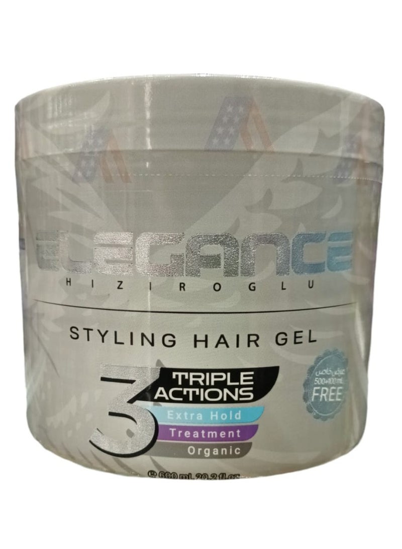 Elegance Triple Action Styling Hair Gel 600ml