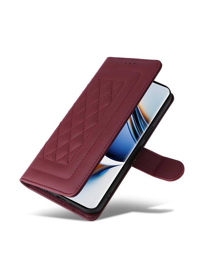 S-TOP Case For Realme 11 Pro+ Diamond Lattice Leather Flip Phone Case - Image 5