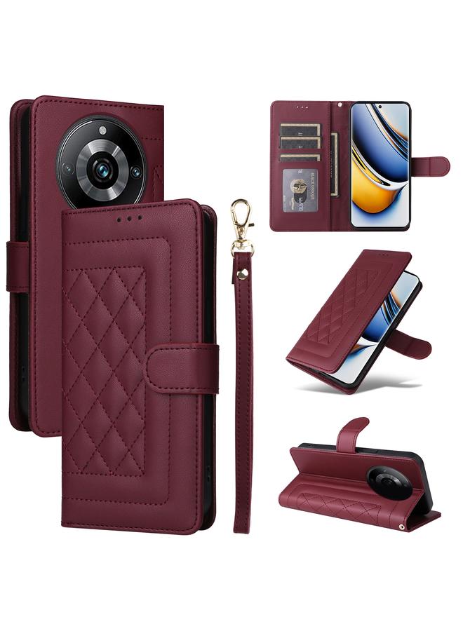S-TOP Case For Realme 11 Pro+ Diamond Lattice Leather Flip Phone Case - Image 1